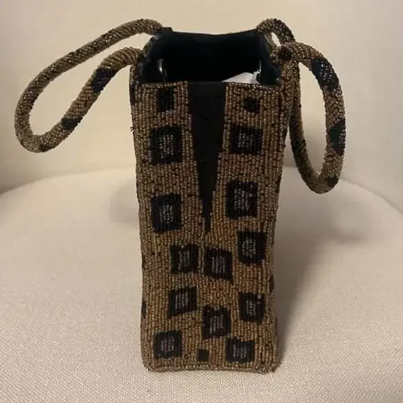 Leopard Print Beaded Mini Handbag - Picture 5 of 5